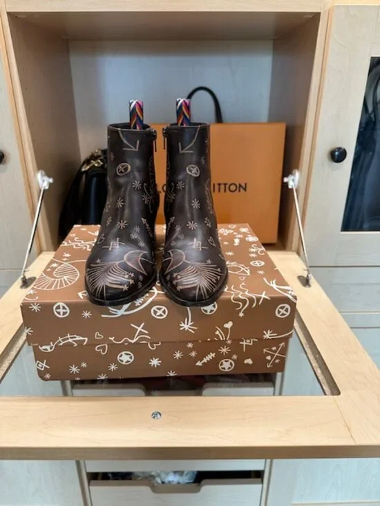 Valentino Santeria Leather Brown Ankle Boots Size 37.5 - Picture 3 of 12